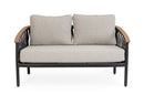 Divano da Giardino 2 Posti con Cuscini 140x75x85h cm in Alluminio e PP Fenix Antracite 