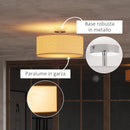 Lampadario Moderno Ø30x17,5 cm G9 40W Paralume in Tessuto Bianco