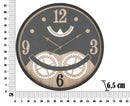Orologio xxx Ø67x6,5 cm in Ferro MDF e Vetro Nero e Marrone