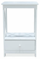 Mobiletto 1 Cassetto 1 Ripiano in Legno Soriani Bianco