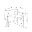 Scrivania angolare 94x94x114 cm Pisagor noce giallo