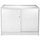 Bancone Espositore 120x90x60 cm per Negozio con Vetrina Ripiani in Vetro Bianco Brillante