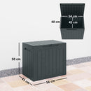 Baule da Giardino 56x41x50 cm con Maniglie Contenitore Porta Attrezzi Impermeabile in PP Grigio Scuro      