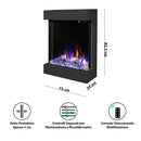 Caminetto Elettrico da Pavimento Autoportante Calliope Effetto Fuoco e Telecomando con Cornice in Legno MDF Nero