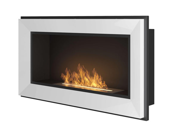 online Bioethanol Wandkamin 90x49 cm Rahmen 900 Weiß