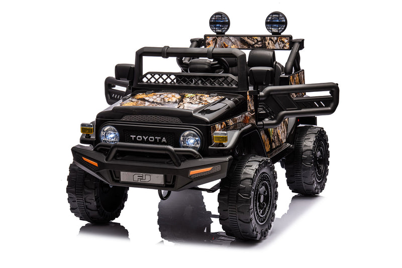 Macchina Elettrica per Bambini 12V Toyota Cruiser Nera Mimetica