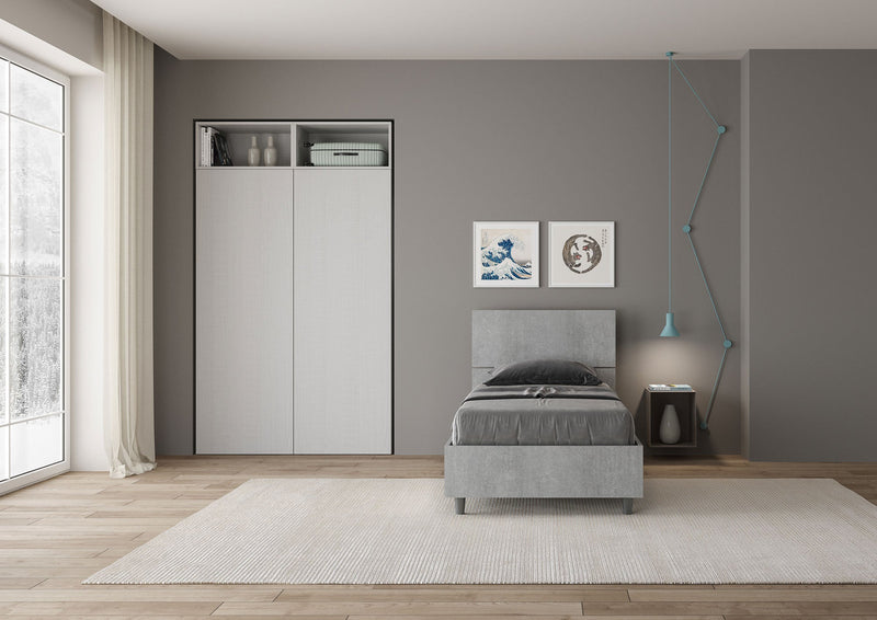 Letto Singolo Testata Inclinata Demas Grigio Varie Misure