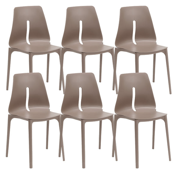 sconto Set 6 Sedie 55x 51x85 cm in Polipropilene Lisbona Tortora