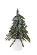 Set 6 Mini Albero Decorativo con Glitter 19 cm Abete Verde