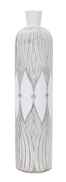 Vaso Atene 15x60x15 cm in Poliresina Bianco