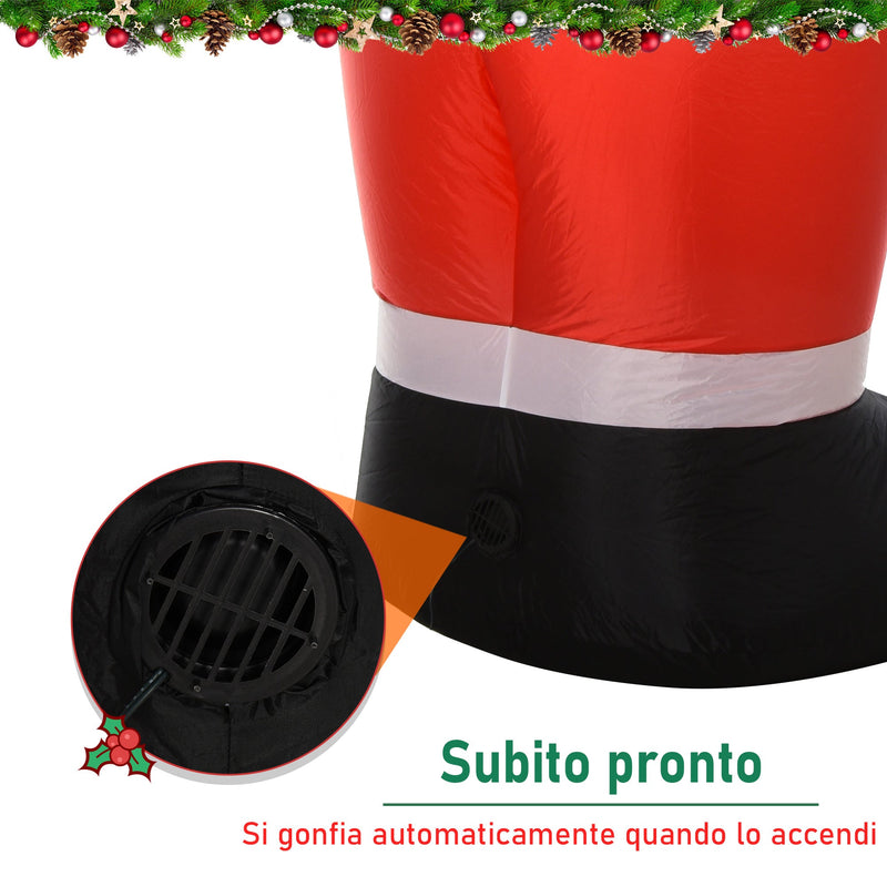 Babbo Natale Gonfiabile H245 cm con Luci a LED 