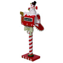 Cassetta posta resina con pupazzo di neve rosso cm 14x7,5xh35,5