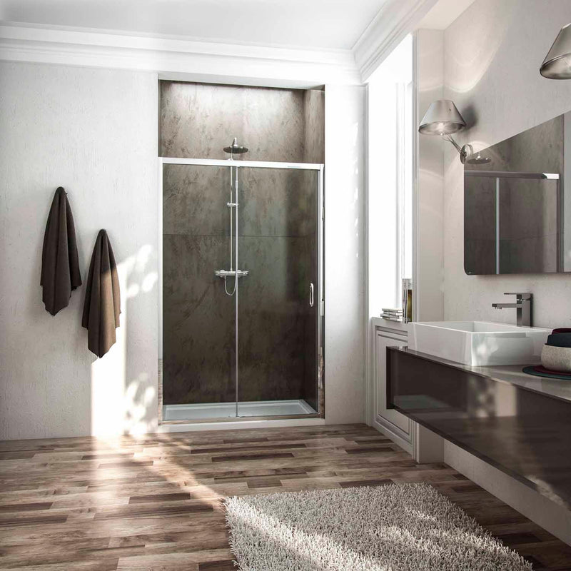 Porta Parete Doccia 1 Anta Scorrevole In Cristallo Opaco 6mm H185 Fosterberg Kolding Varie Misure