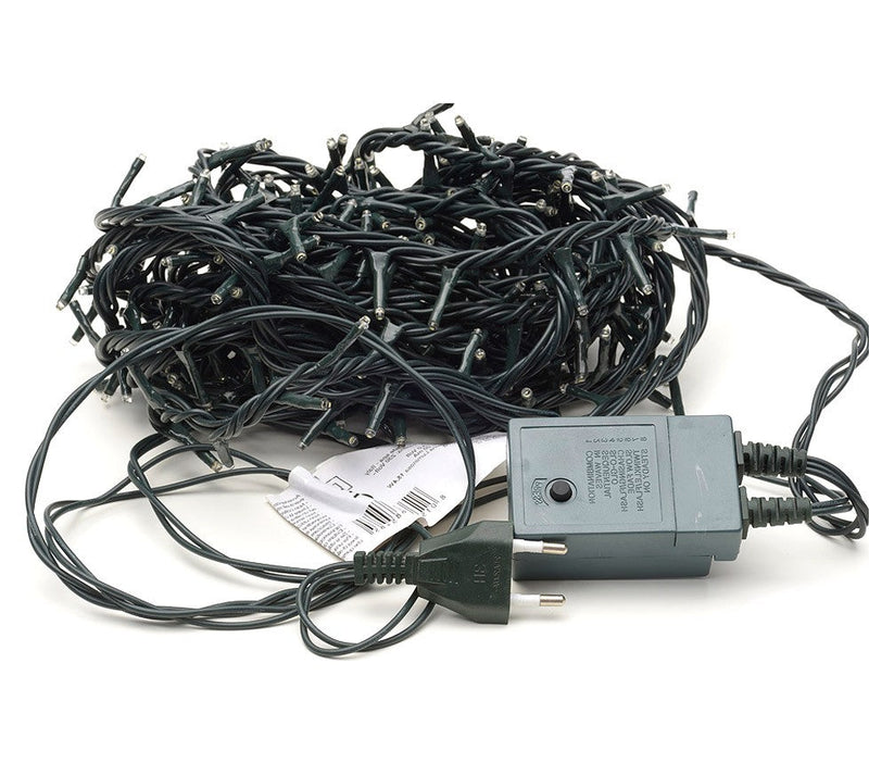 Minilucciole natalizie 240 led bianchi 8 giochi di luci 11,56 metri