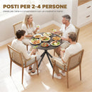 Tavolo da Pranzo Rotondo Stile Industriale Ø80x75 cm con Gambe a Croce in Acciaio Marrone      