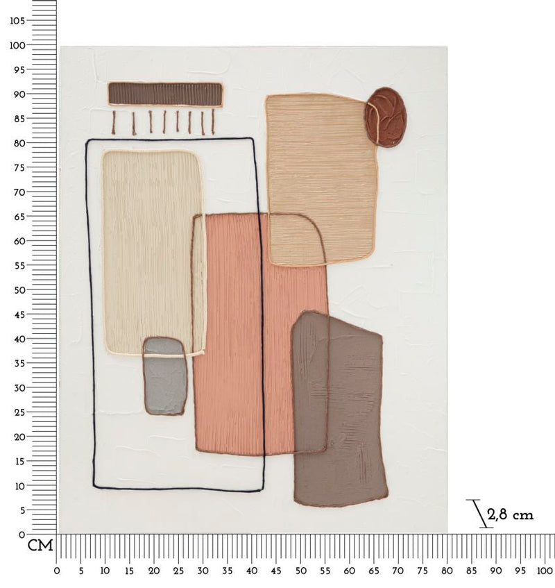 Dipinto su Tela Paint 80x100x2,8 cm Cornice in Legno di Pino Multicolor