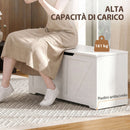 Cassapanca Contenitore 100x40x45 cm con 2 Cerniere di Sicurezza in Truciolato Bianco Effetto Legno      