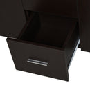 Credenza 2 Ante 3 Cassetti 3 Ripiani 120x38x84 cm in Legno  Marrone Scuro