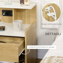 Comodino Moderno1 Cassetto 40x40x60 cm con 2 Prese USB Color Legno