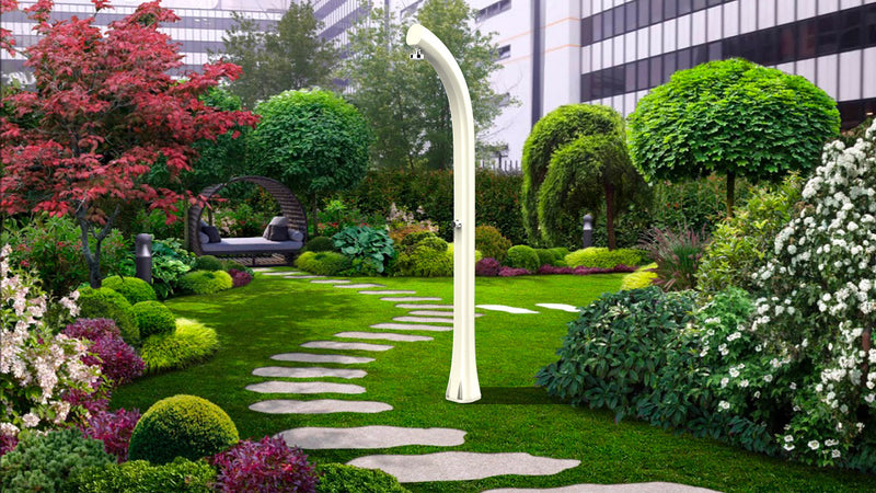 Doccia Solare da Esterno Giardino 30L Miscelatore Arkema Jolly Plus Bianco