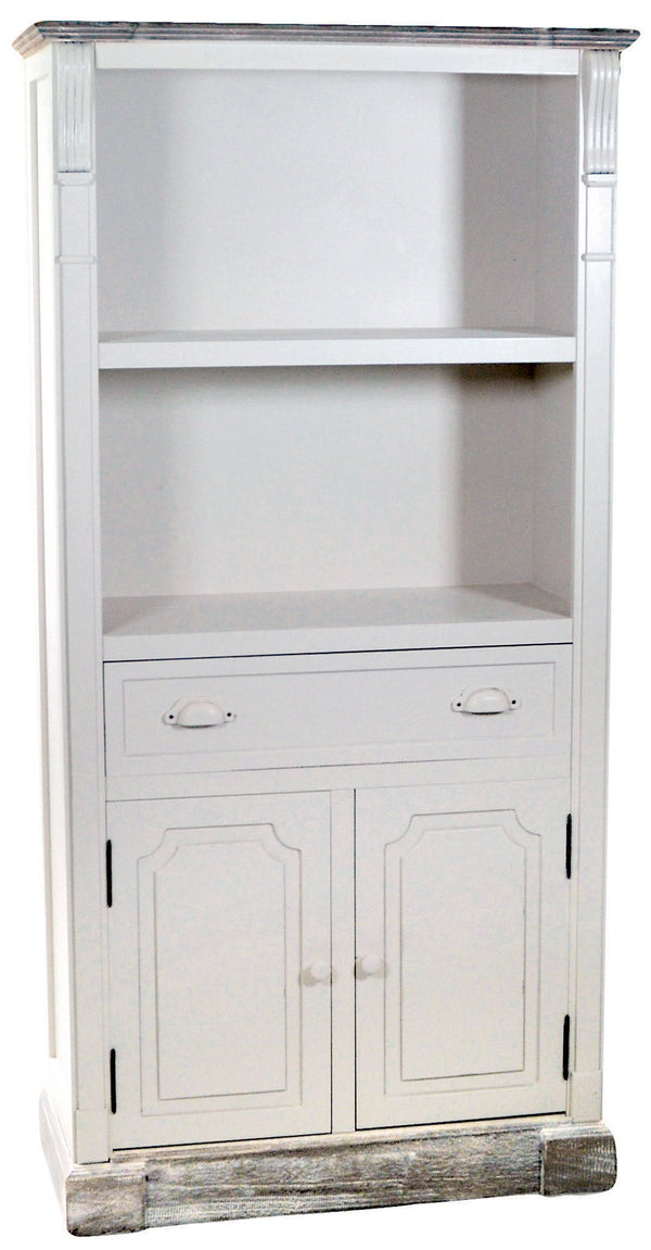 sconto Bücherregal 2 Regale 1 Schublade 2 Türen aus Holz Adami Provenza Bücherregal