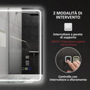 Specchio Bagno 70x50x3,5 cm LED con Bluetooth Illuminazione Regolabile e Funzione Memory in Vetro Temperato      