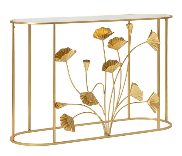 Console Fissa Flow 120x80x40 cm in Ferro e MDF Oro online