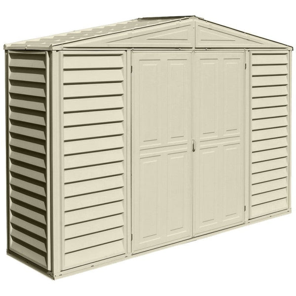 sconto Geräteschuppen 320 x 81 x 233 cm aus elfenbeinfarbenem PVC