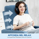 Poltrona Relax Reclinabile Manualmente a 135° Girevole a 360° con Funzione Dondolo Blu      