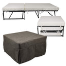 Pouf Letto Brandina con Materasso Pieghevole 78x78x47 cm Avalli Contract Marrone