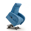 Poltrona Alzapersona Elettrica 2 Motori 74x85x160 cm in Tessuto Azzurro