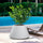 Vaso da Esterno Interno Design Conico Ø60x35 cm Stromboli in Resina Bianco