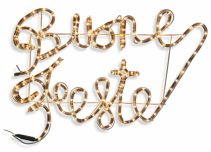 Insegna Luminosa Buone Feste 120 Luci 64x33 cm Soriani