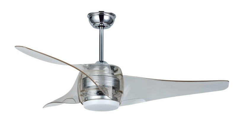 Ventilatore da Soffitto con 3 Pale e LED Ø127 cm 3 Velocità Sulion Mustang Trasparente