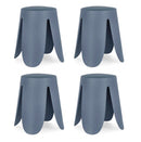 Set 4 Sgabelli  Ø37x47 cm in Similpelle Imogen Ottanio