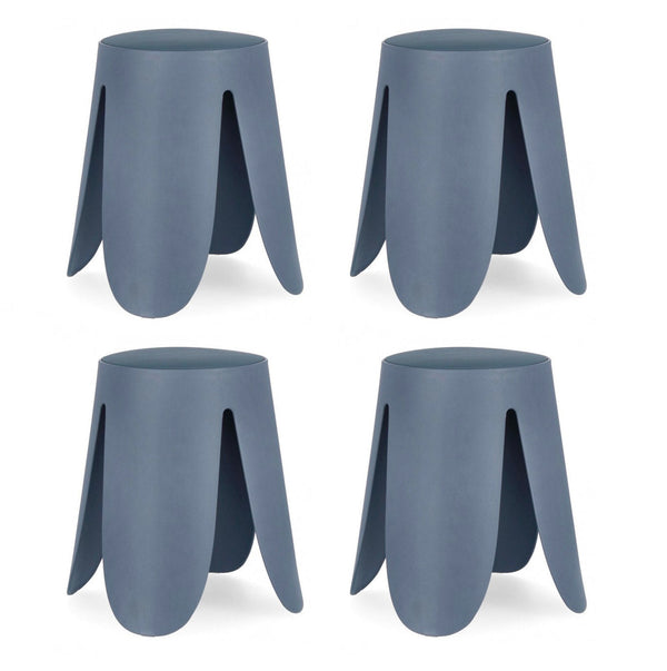 Set 4 Sgabelli Ø37x47 cm in Similpelle Imogen Ottanio online