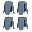 Set 4 Sgabelli  Ø37x47 cm in Similpelle Imogen Ottanio