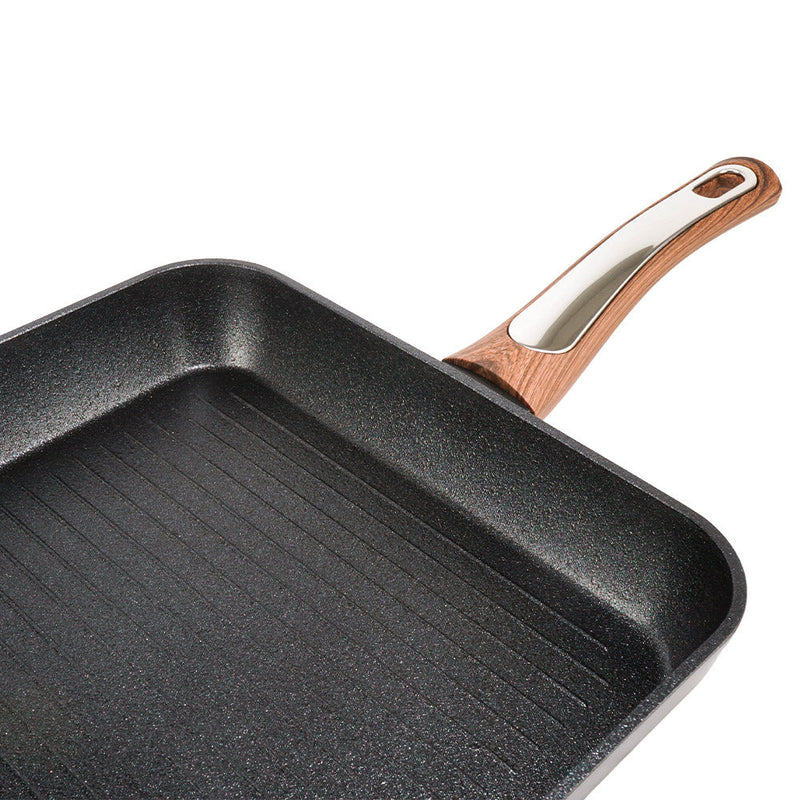 Bistecchiera 26x26 cm Antiaderente Induzione Silex Elegance Wood Nero