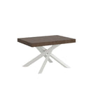 Tavolo Allungabile 120-224x90x77 cm Volantis Premium Noce Telaio Bianco 