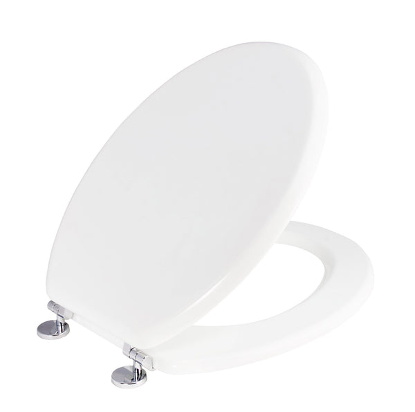 prezzo Copriwater Universale 37x43,5 cm in MDF Cerniere in Metallo Cromato Bianco Lucido