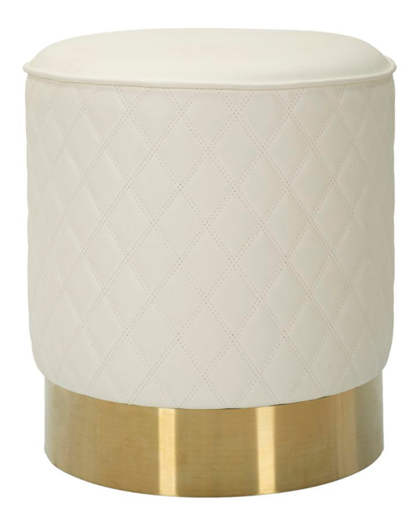 sconto Puff Rotondo Sharon Ø36x39 cm in Pino e MDF e Metallo e Plastica