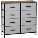 Cassettiera 8 Cassetti 80x30x81,5 cm in Legno e Acciaio Marrone Grigio e Nero
