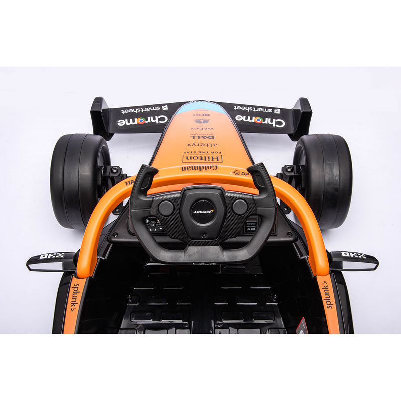 Macchina Elettrica per Bambini 12V Licenza McLaren F1 Team Nera e Arancione