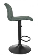 Set 2 Sgabelli Bar 41x46x86/107 cm in Poliestere Rafael Nero-Verde Scuro