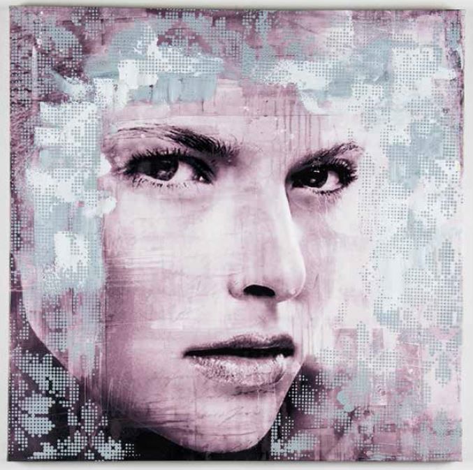 Dipinto a Olio su Tela a Tecnica Mista con Inserti Decorativi. Telaio in Legno Dreams