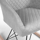 Poltrona Sedia Dondolo Relax Base Slitta Scandinavo Imbottita Design Unic Grigio