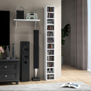 Mobile Libreria Porta CD 21x20x175 cm a 12 Ripiani per 204 CD in MDF e Truciolato Bianco      