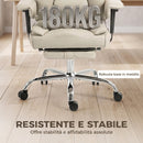 Sedia Ufficio Girevole Reclinabile 135° 79x70x118-126 cm con Poggiapiedi Braccioli e Altezza Regolabili in Finta Pelle Grigio Chiaro      
