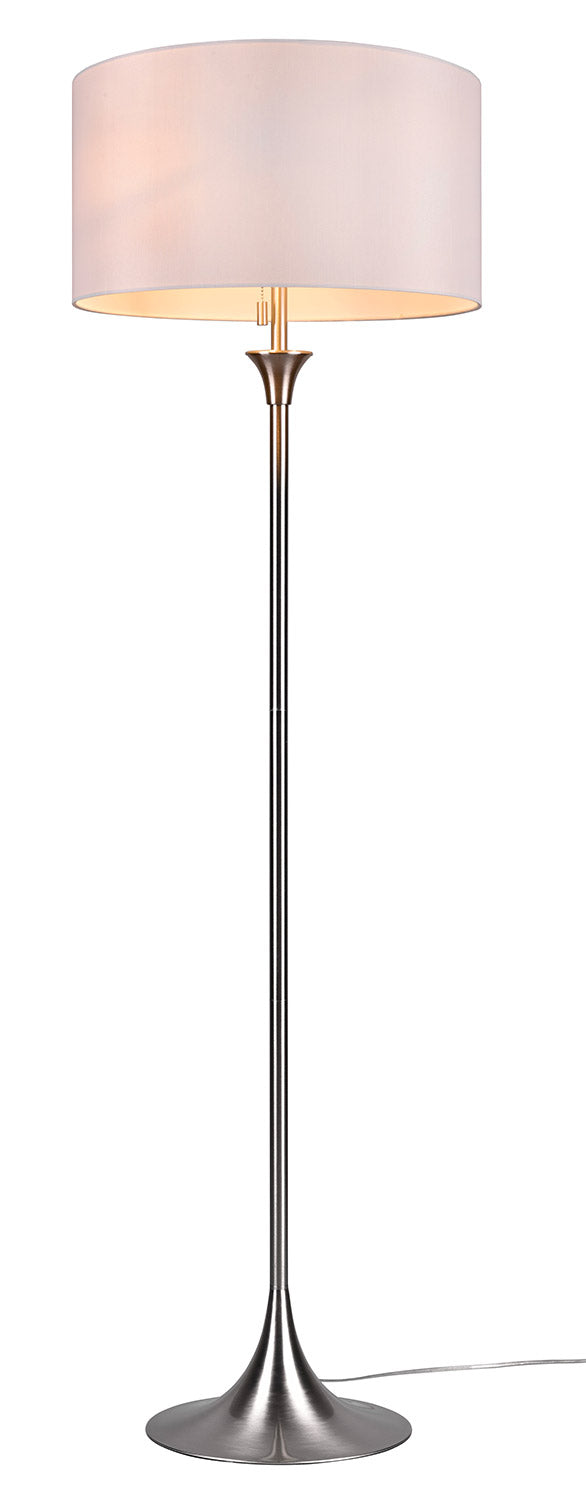 Piantana da Interno Attacco E27 in Metallo Nichel Satinato 