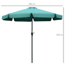 Ombrellone da Giardino Ø266x248,5 cm Inclinabile con Manovella Verde  